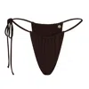 Marquise Swim Women's Brown Bikini Bottom Canvas String - Espresso In Brown