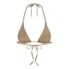 Marquise Swim Women's Brown Bikini Top Canvas String - Cappuccino In Brown