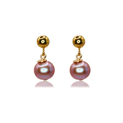 Marquise Swim Women's Earrings - Baby Doll Purple Pearl & Gold