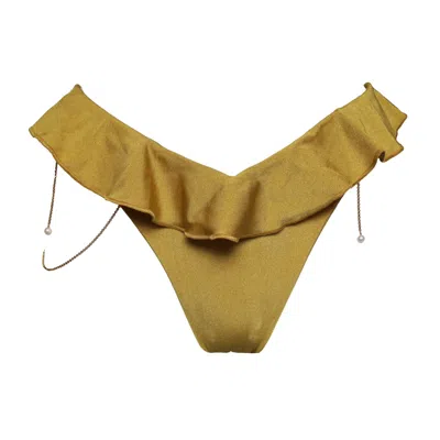 Marquise Swim Women's Gold Bikini Bottom Opera Skirt - Acacia Honey