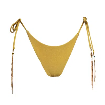 Marquise Swim Women's Gold Bikini Bottom Ysoré String - Acacia Honey