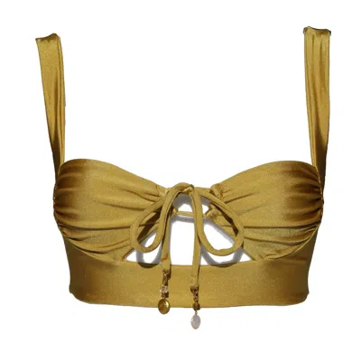 Marquise Swim Women's Gold Bikini Top Nour - Acacia Honey
