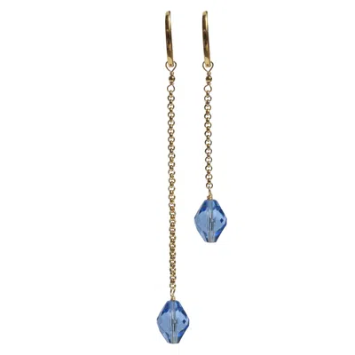 Marquise Swim Women's Gold / Blue Bikini Charms - M&me Marquise Light Sapphire Crystal & Gold In Multi