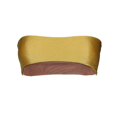 Marquise Swim Women's Gold / Brown Bikini Top Yanisse - String Acacia Honey In Gold/brown