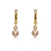 Marquise Swim Women's Gold / Pink Earrings - Hoop 88 Salmon Pearl & Gold