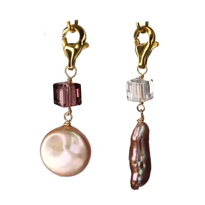 Marquise Swim Women's Gold / Pink / Purple Bikini Charms - Plum Pearl & Gold