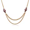 Marquise Swim Women's Gold / Pink / Purple Necklace - Collar Purple Pearl & Gold