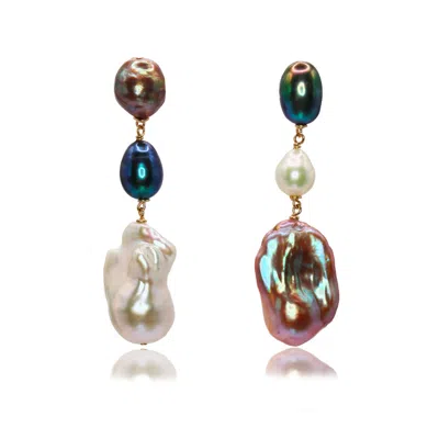 Marquise Swim Women's Gold / Pink / Purple Once Upon A Time - Multicolor Pearl Earrings Tale 15.