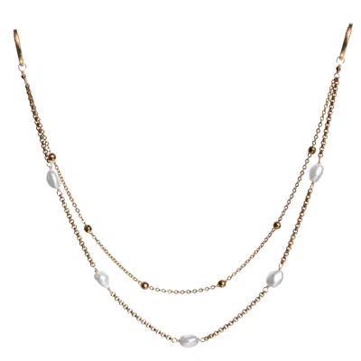 Marquise Swim Women's Gold / White Bikini Charm - Balustrade White Pearl & Gold