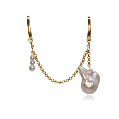 Marquise Swim Women's Gold / White Bikini Charm - Chandelier Baroque Pearl & Gold