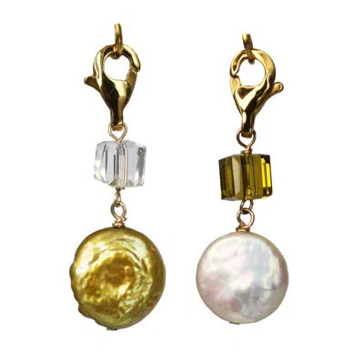 Marquise Swim Women's Gold / White Bikini Charms - Acacia Honey Pearl & Gold