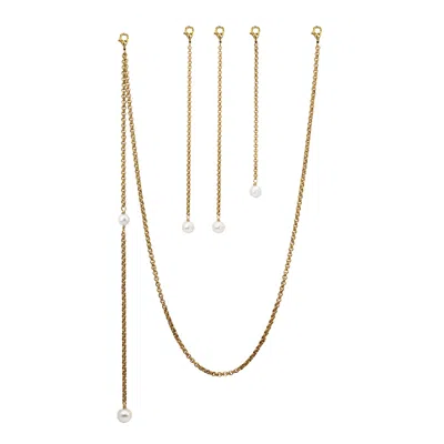 Marquise Swim Women's Gold / White Bikini Charms - Opera Bottom Gold & Akoya Pearl