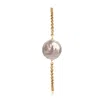 Marquise Swim Women's Gold / White Bracelet - Punctuation Coin White Pearl & Gold