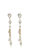 Marquise Swim Women's Gold / White Earrings - Parade Gold & White Pearl In Multi