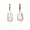 Marquise Swim Women's Gold / White Earrings Hoop Baroque Pearl & Gold