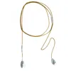 Marquise Swim Women's Gold / White Necklace - Gold & White Baroque Pearl Infinite