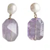 Marquise Swim Women's Gold / White / Pink Four Seasons Earrings - Amethyst Pearl & Gold In Purple