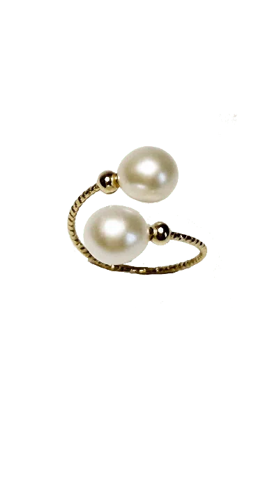 Marquise Swim Women's Gold / White Ring - Twins Gold & White Pearl