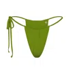 Marquise Swim Women's Green Bikini Bottom Shiny Canvas String - Olive In Green
