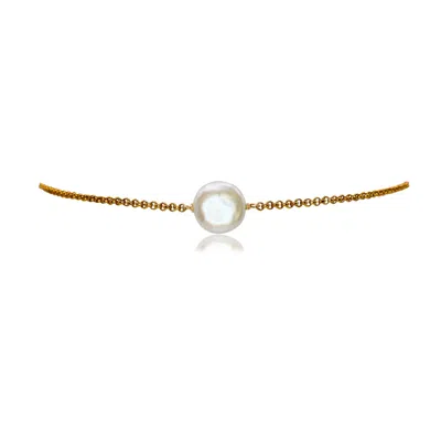 Marquise Swim Women's Necklace - Punctuation White Pearl & Gold Choker