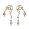 Marquise Swim Women's Pink / Purple / White Earrings - Seahorse White Pearl & Gold