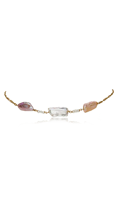 Marquise Swim Women's Pink / White / Purple Necklace - Sym Multicolor Pearl
