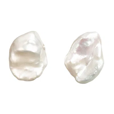 Marquise Swim Women's White Earrings - Petal Pearl & Gold