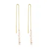 Marquise Swim Women's White / Gold Earrings - Gold Chain & Pearl Drops