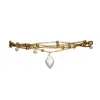 Marquise Swim Women's White / Gold Necklace - Renaissance Rhombe Freshwater Pearls Choker & Gold