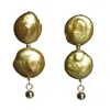 Marquise Swim Women's Yellow / Green / Gold Earrings - Binocle Freshwater Pearl Gold Filled