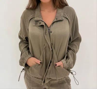 Marrakech Bali Stretch Cupro Windbreaker Jacket In Oregano