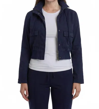 Marrakech Chambers Stretch Linen Jacket In Night Navy In Blue