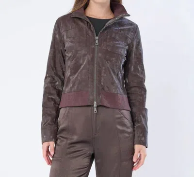 Marrakech Etna Sueded Patent Leather Jacket In Black Coffee In Multi