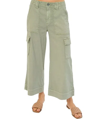Marrakech Galla Linen-blend Cargo Capri Pant In Blue