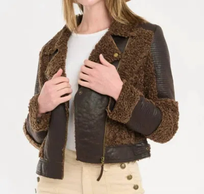 Marrakech Gian Shearling Jacket In Dark Roast In Brown