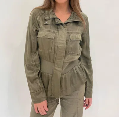 Marrakech Solara Viscose Satin Peplum Jacket In Oregano