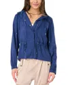 Marrakech Soleil Stretch Drapey Cargo Jacket In Blue