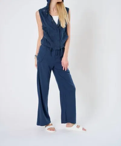 Marrakech Somoa Stretch Cupro Flare Leg Pants In Eclipse In Blue