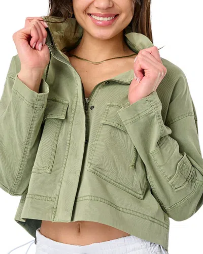 Marrakech Umi Stretch Cargo Crop Jacket In Green