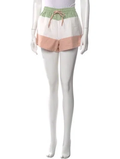 Pre-owned Marrakshi Life Colorblock Pattern Mini Shorts In White