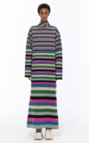 Marrakshi Life Cotton Bouclé Turtleneck Maxi Dress In Multi