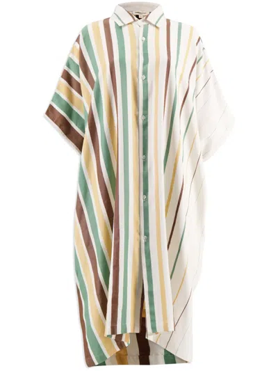 Marrakshi Life Cotton Midi Dress In Neutrals
