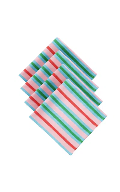 Marrakshi Life - Exclusive La Isla Set-of-four Cotton Napkins - Stripe In Blue