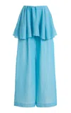 Marrakshi Life Exclusive La Isla The Cotton Peplum Pants In Blue