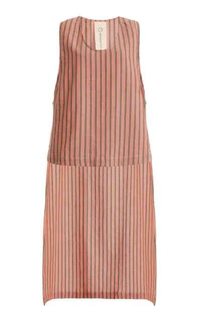 Marrakshi Life Exclusive La Isla The High-low Cotton Tank Top In Brown