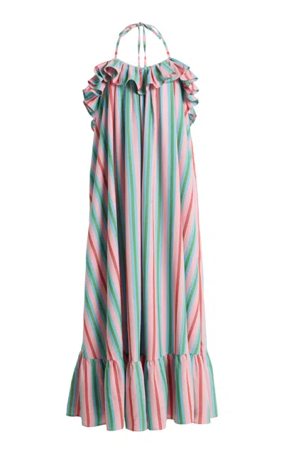 Marrakshi Life Exclusive La Isla The Ruffled Cotton Slip Dress In Pink