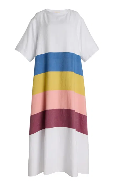 Marrakshi Life Exclusive The Striped Cotton T-shirt Dress In Black