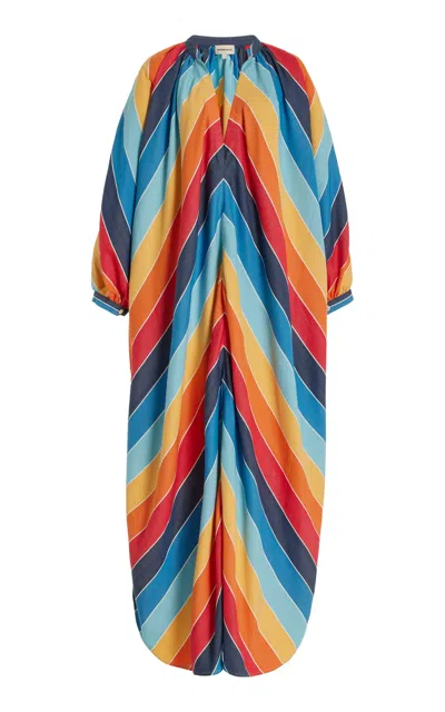 Marrakshi Life Exclusive Toaureg Printed Cotton Tunic Maxi Dress In Multi