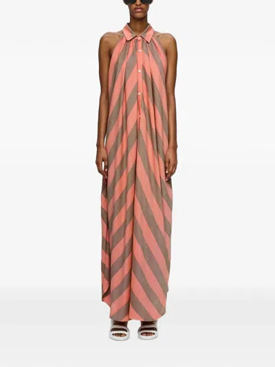 Marrakshi Life Maxi The Halter Striped Dress In Multi