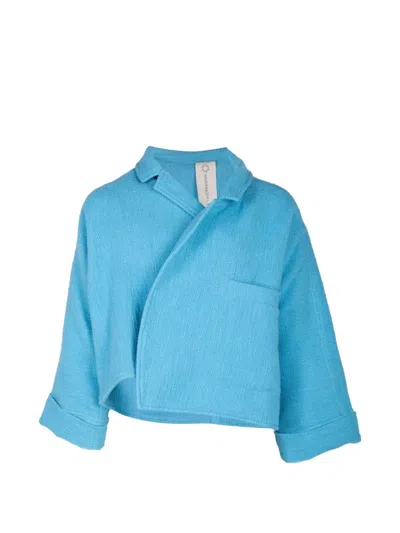 Marrakshi Life Notched-lapel Textured Jacket In Blue